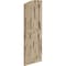Ekena Millwork Pecky Cypress 2 Equal Flat Panel w/Elliptical Top Faux Wood Shutters, 12"W x 36"H (32" Low Side) SHUFPL12X36PCPR - alternate 11